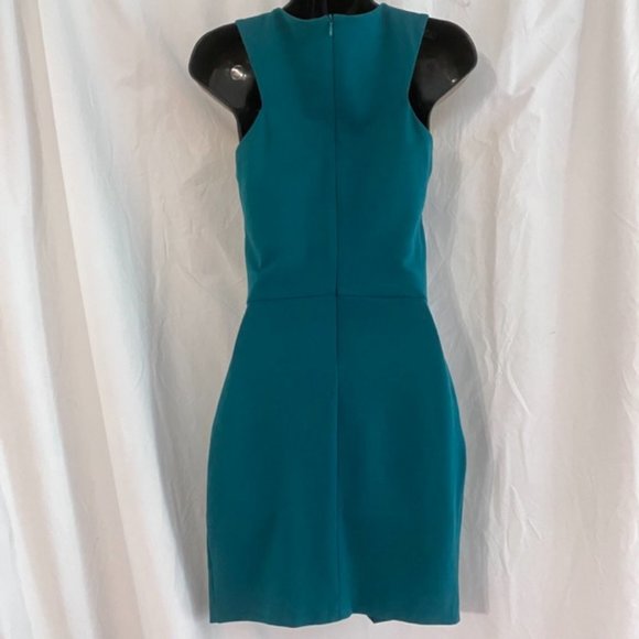 Zara Trafaluc Teal Bodycon Halter Neck Racerback Asymmetrical Mini Dress - Picture 5 of 7